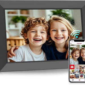 Frameo 10.1 Inch Digital Picture Frame, Smart WiFi Electronic Photo Frame with HD IPS Touch Screen Slideshow Display 32GB Memory Auto-Rotate Wall Mount, Share Photos/Videos from Phone by Frameo App